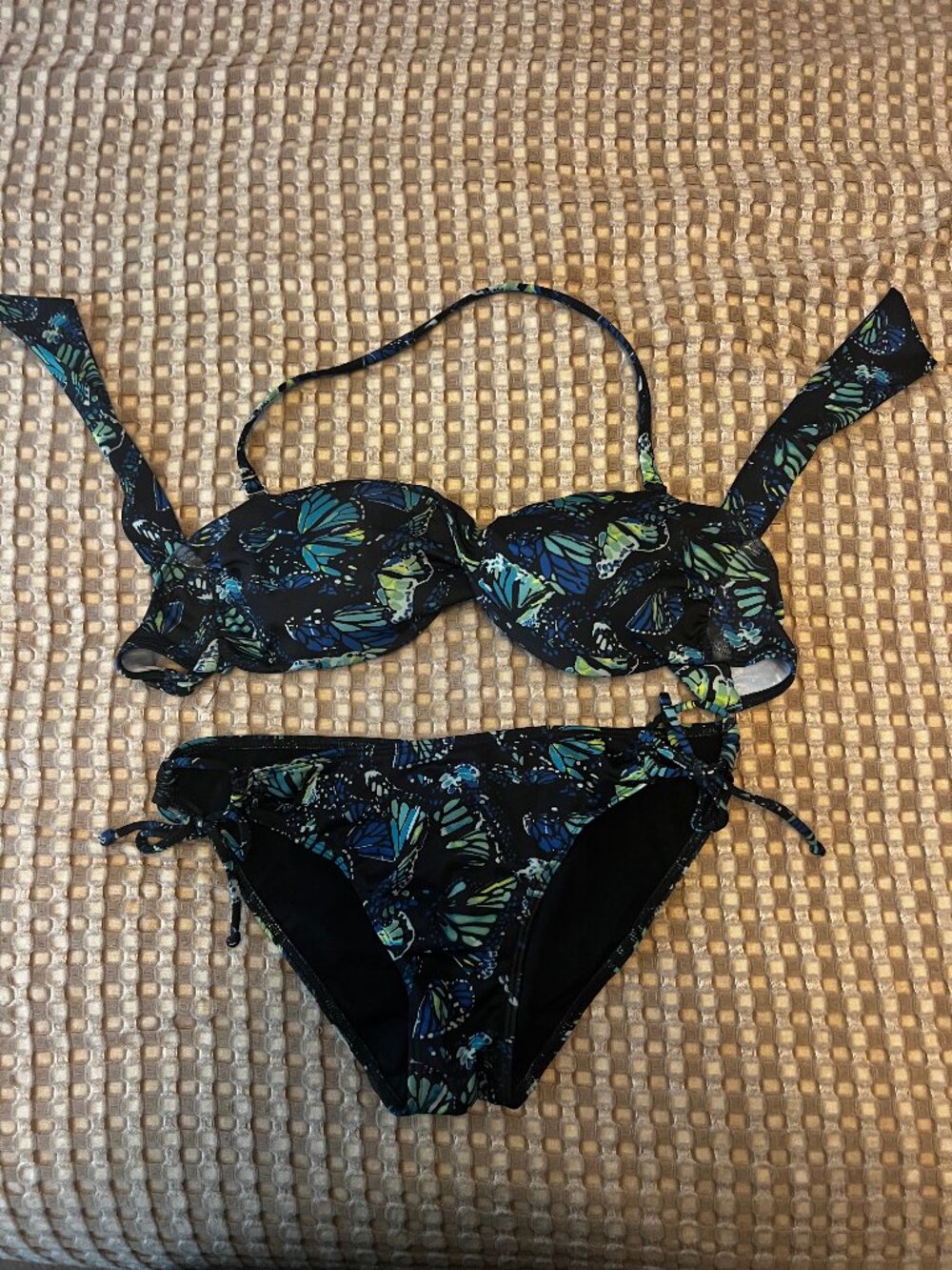 Express Swim Butterfly Print 2 Piece Swimsuit Size Small